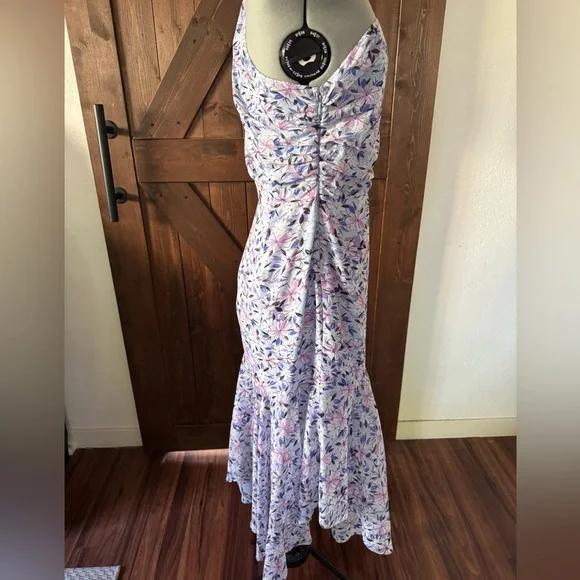 Astr the Label Santorini in blue Multi Floral One-Shoulder Dress NWT - Picture 4 of 7